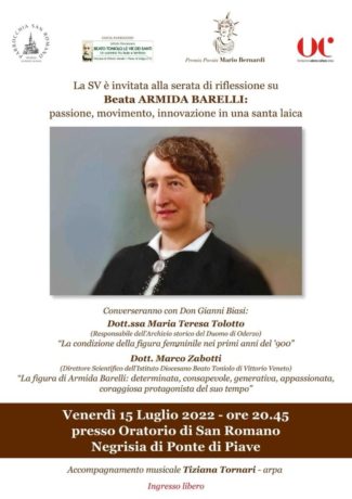 Cartel de la iniciativa dedicado a Armida Barelli en Ponte de Piave